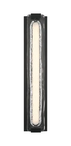 Eurofase Hiltic 24" LED Outdoor Wall Light, Matte Black with Clear Glass, front view