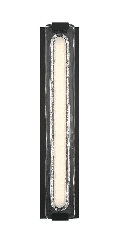 Eurofase Hiltic 24" LED Outdoor Wall Light, Matte Black with Clear Glass, front view