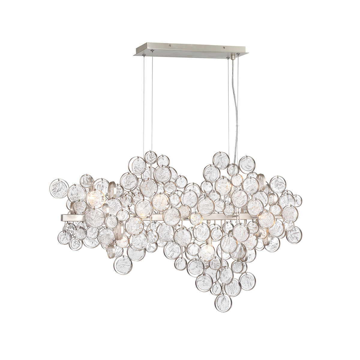 Eurofase Trento 40" 12-Light Chandelier, Chrome with Clear Glass, front view