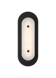 Eurofase Tramore 16" LED Outdoor Wall Light, Powder Coat Black with Alabaster, front view