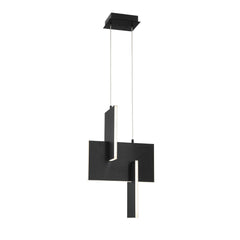 Eurofase Coburg 23" LED Pendant, Anodized Black, front view
