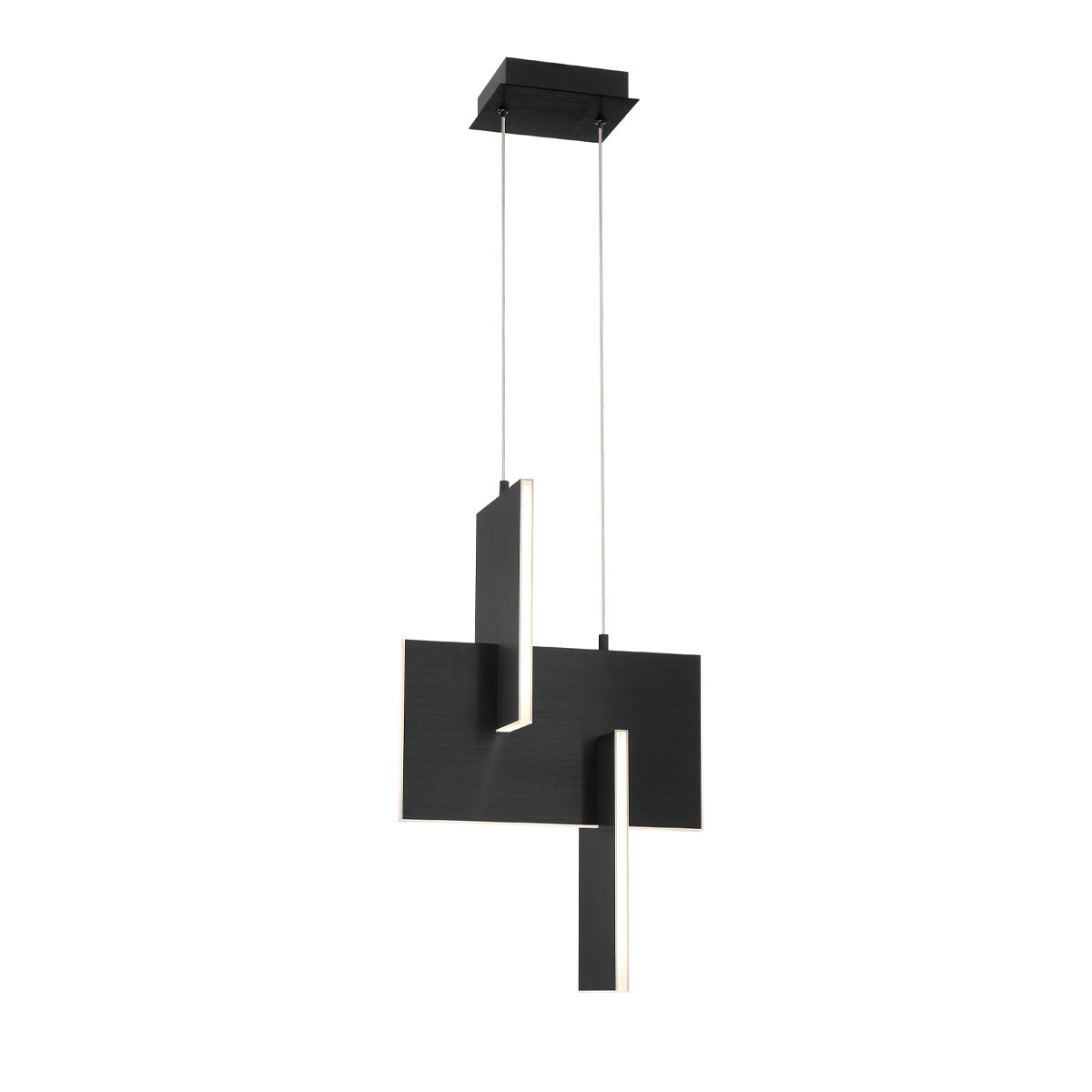 Eurofase Coburg 23" LED Pendant, Anodized Black, front view