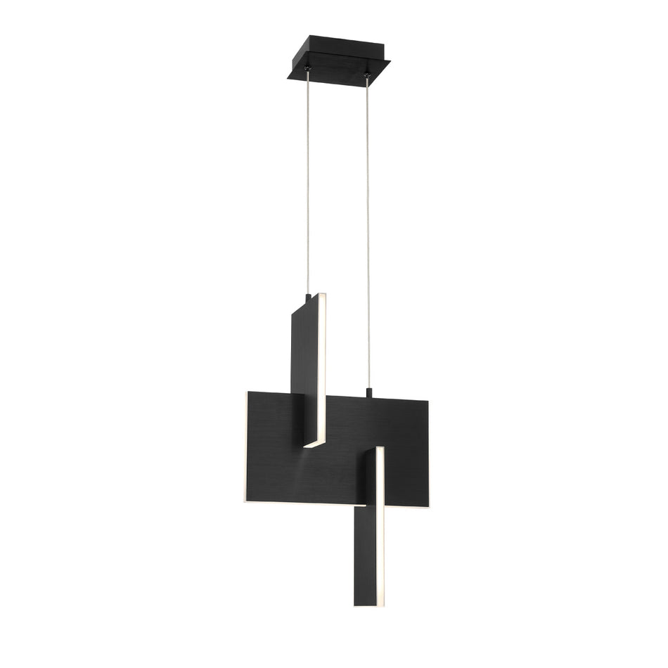 Eurofase Coburg 23" LED Pendant, Anodized Black, front view