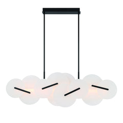 Eurofase Nuvola 56" LED Chandelier, Matte Black, front view