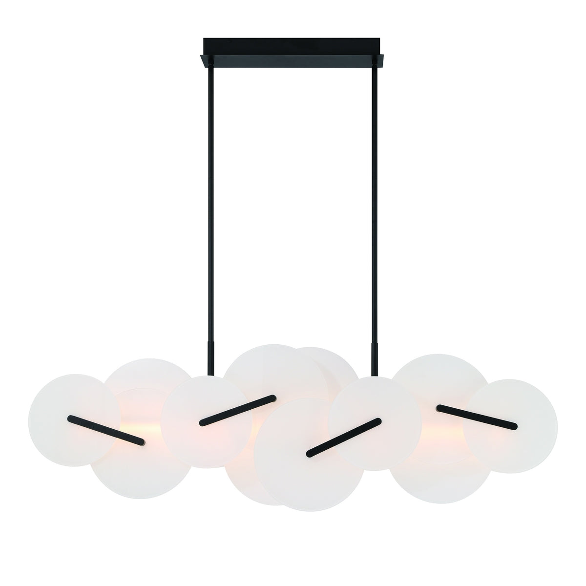 Eurofase Nuvola 56" LED Chandelier, Matte Black, front view