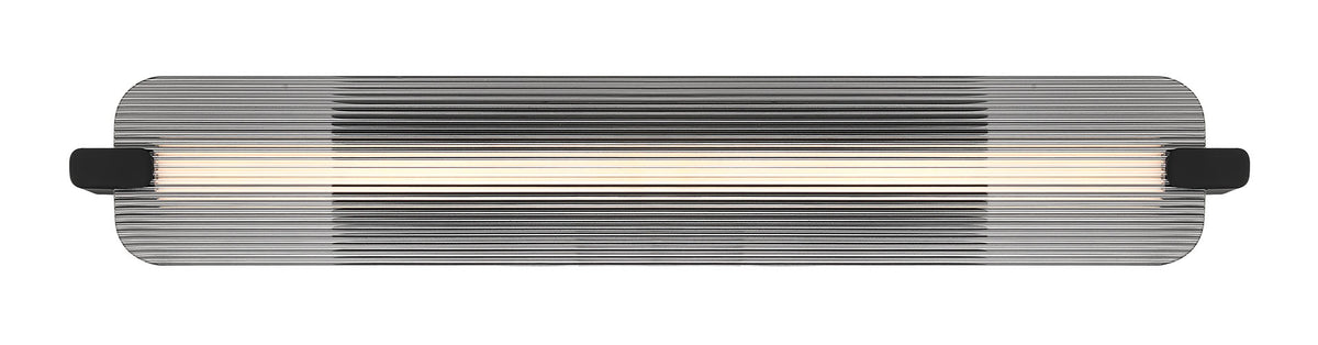 Eurofase Neoness 34" LED Outdoor Wall Light, Matte Black with Smoked Glass, front view