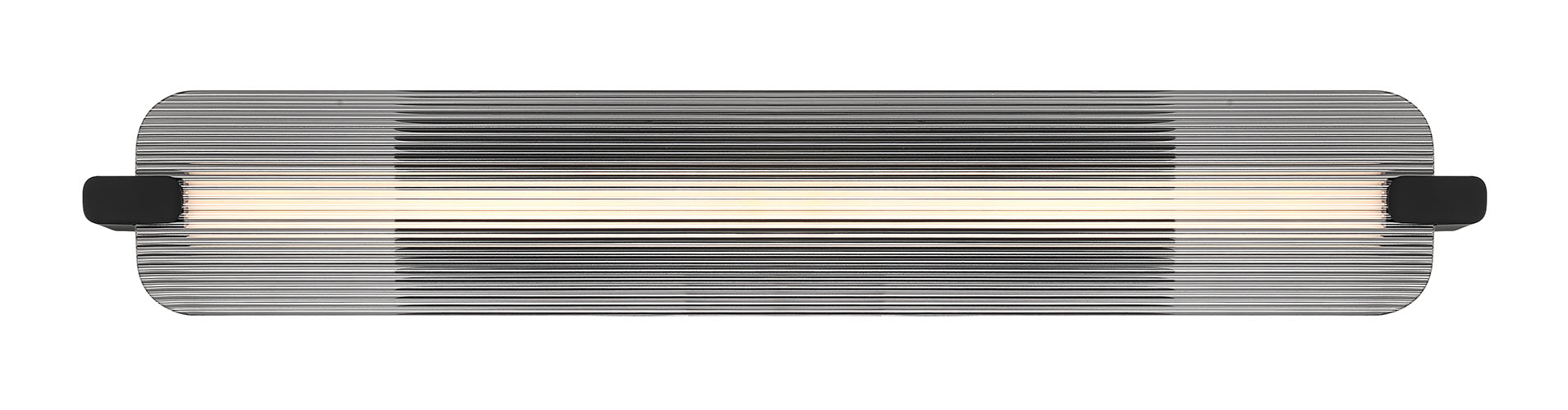 Eurofase Neoness 34" LED Outdoor Wall Light, Matte Black with Smoked Glass, front view