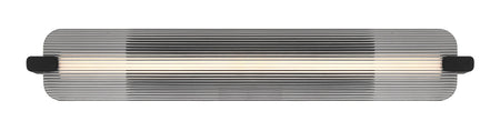 Eurofase Neoness 34" LED Outdoor Wall Light, Matte Black with Smoked Glass, front view