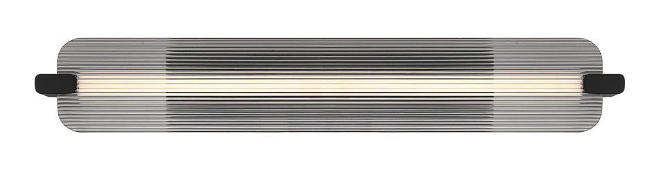 Eurofase Neoness 34" LED Outdoor Wall Light, Matte Black with Smoked Glass, front view