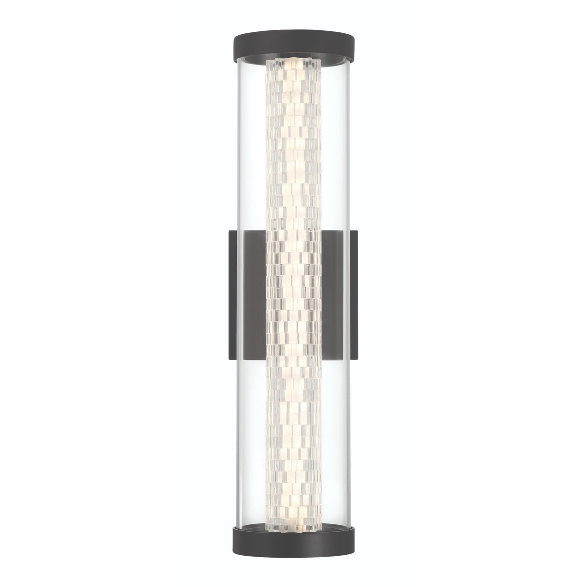 Eurofase Savron 18" LED Outdoor Wall Light, Matte Black with Clear Glass, front view