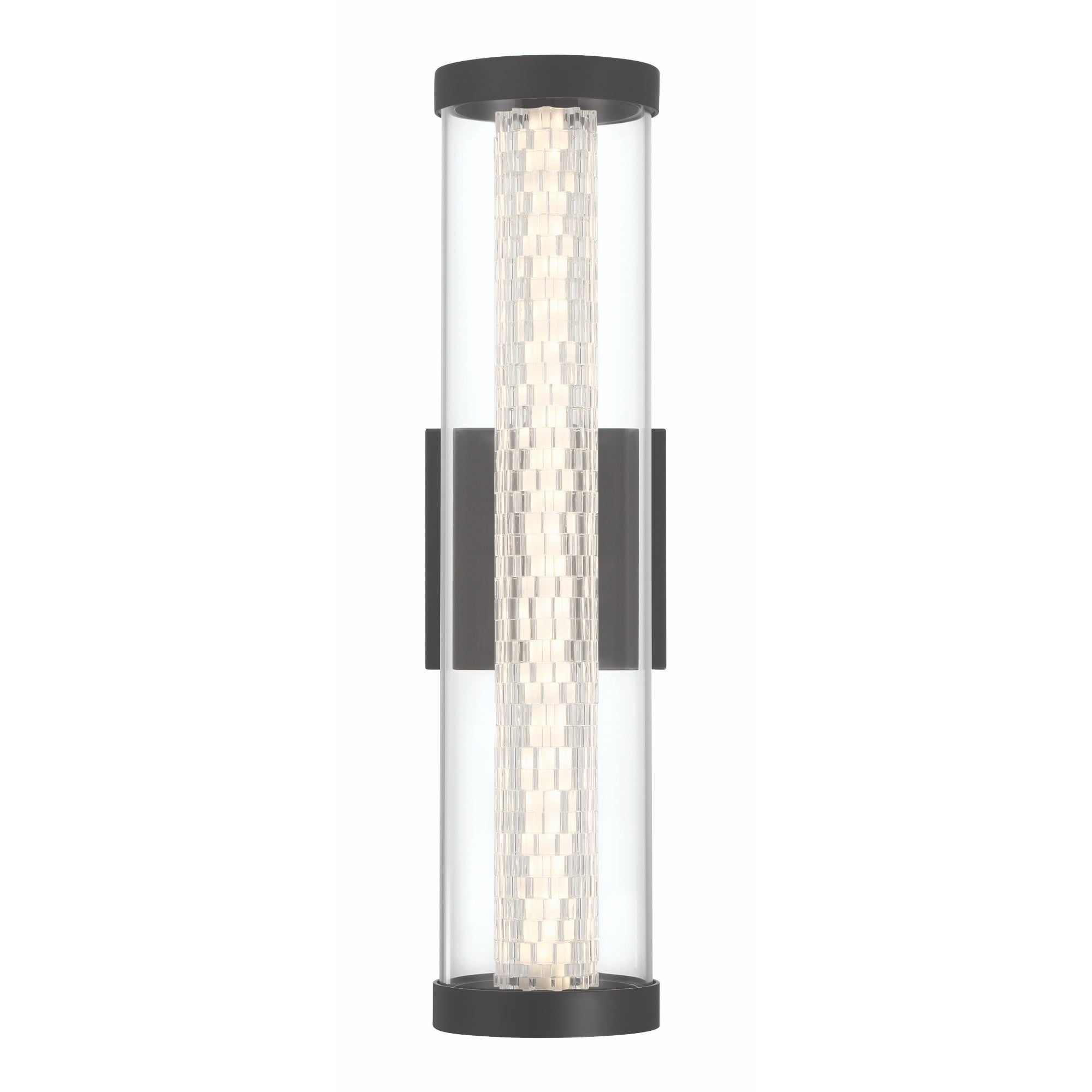 Eurofase Savron 18" LED Outdoor Wall Light, Matte Black with Clear Glass, front view