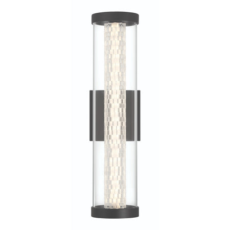 Eurofase Savron 18" LED Outdoor Wall Light, Matte Black with Clear Glass, front view