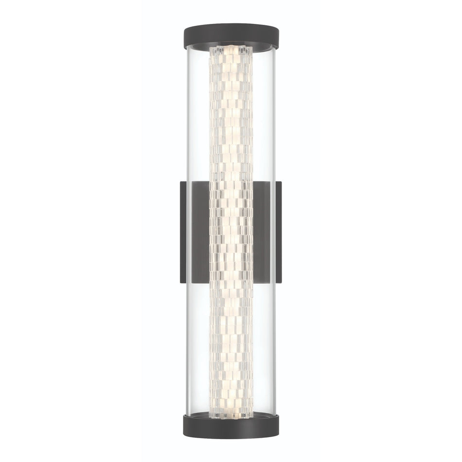 Eurofase Savron 18" LED Outdoor Wall Light, Matte Black with Clear Glass, front view