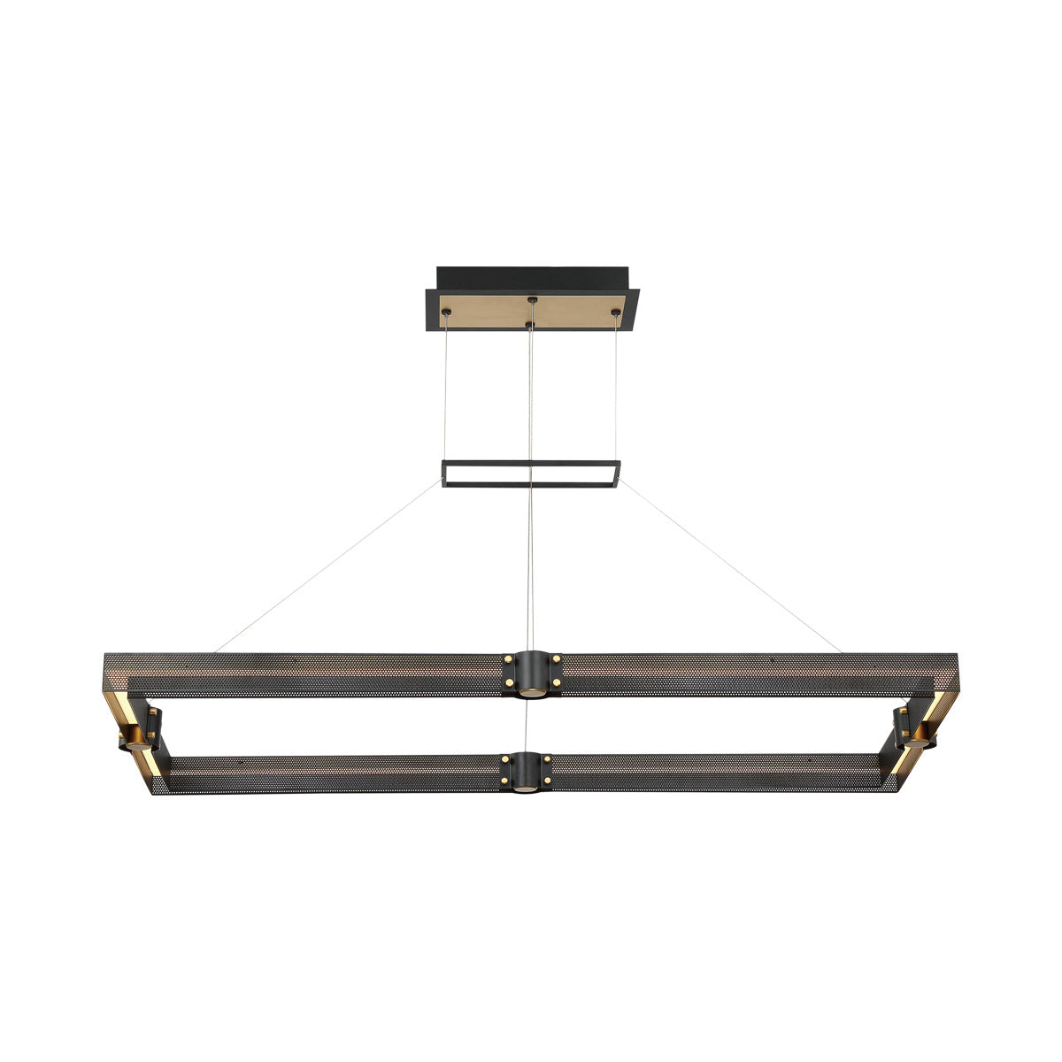 Eurofase Admiral 43" LED Chandelier, Gold-Black Mix, front view