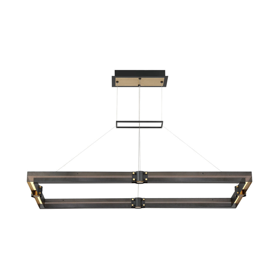 Eurofase Admiral 43" LED Chandelier, Gold-Black Mix, front view