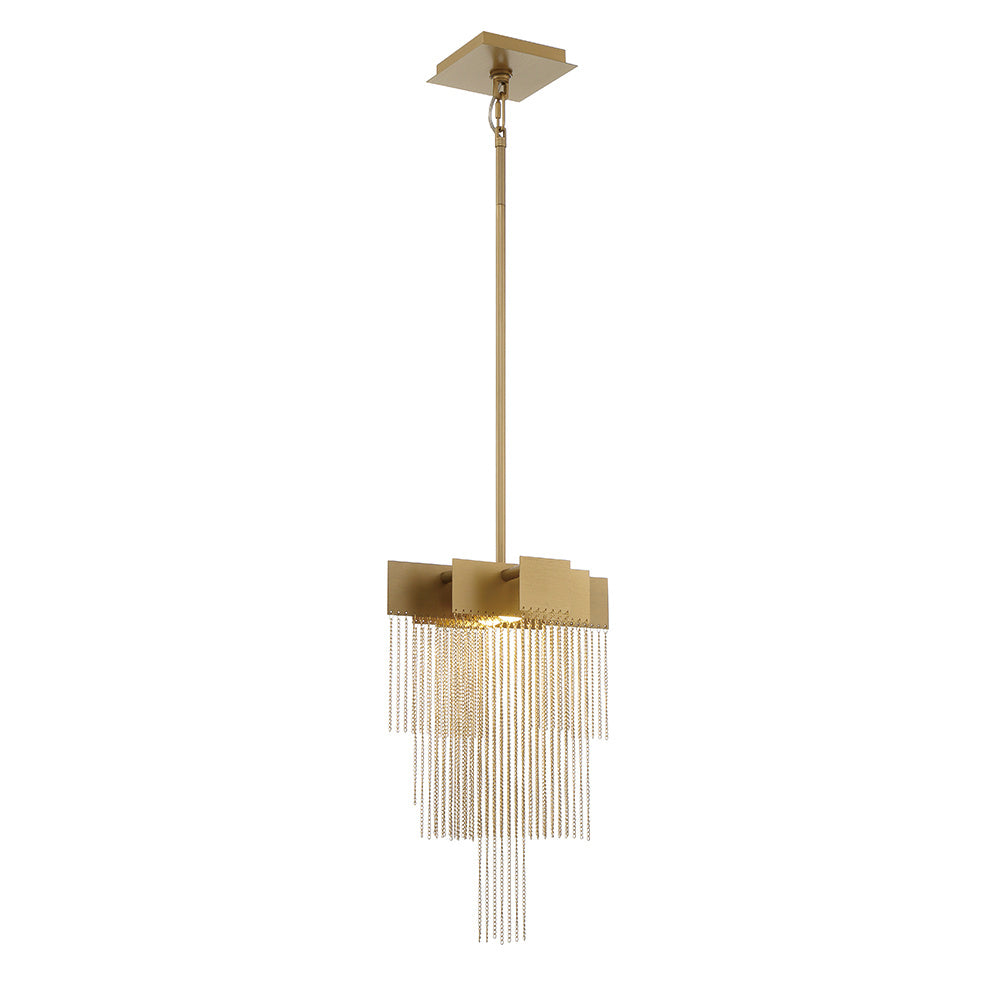 Eurofase Bloomfield 18" 2-Light LED Pendant, Matte Gold with Gold Aluminum, front view