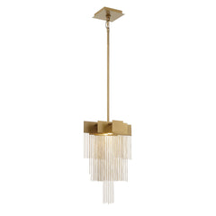 Eurofase Bloomfield 18" 2-Light LED Pendant, Matte Gold with Gold Aluminum, front view
