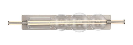 Eurofase Lucent 40" LED Vanity, Satin Nickel with Clear Glass, front view