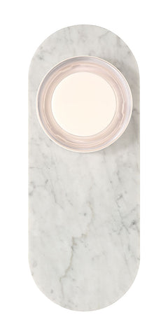 Eurofase Sternn 15" LED Outdoor Wall Light, Marble White with Clear Smooth Glass, front view