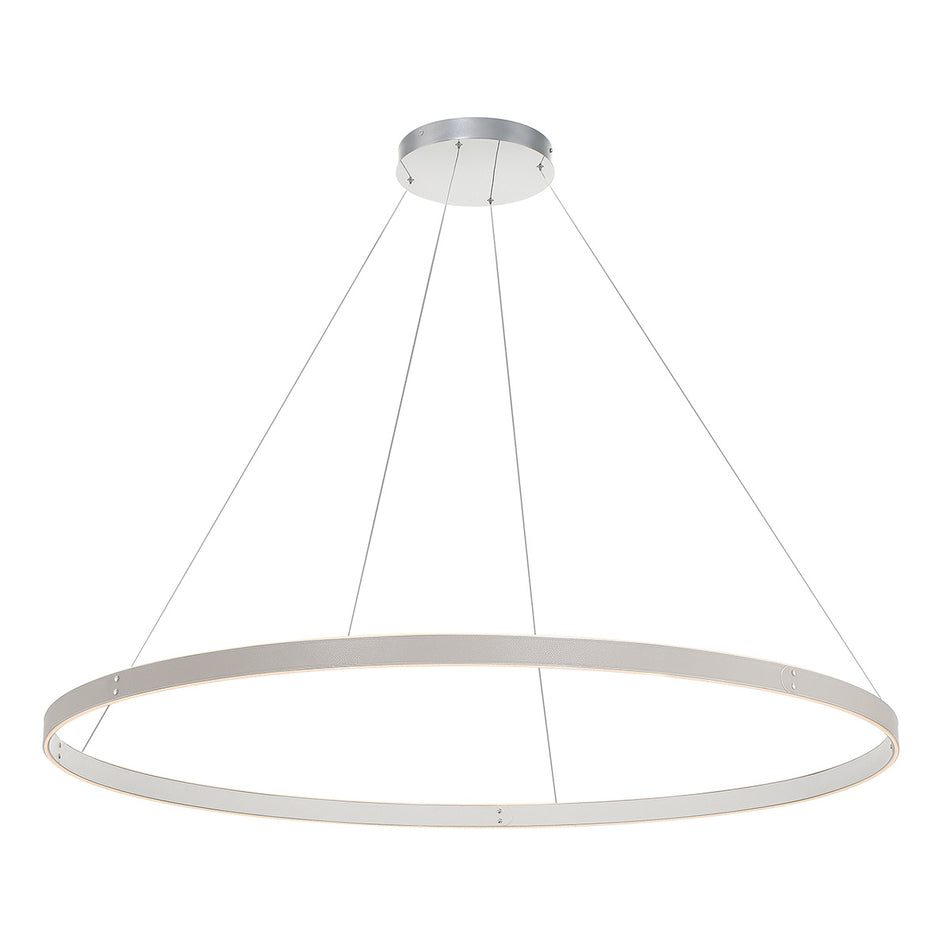 Eurofase Verdura 60" LED Chandelier, Matte Grey with White Acrylic, front view