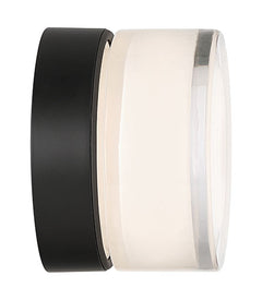 Eurofase Sternn 5" LED Outdoor Wall Light, Matte Black with Clear Smooth Glass, front view