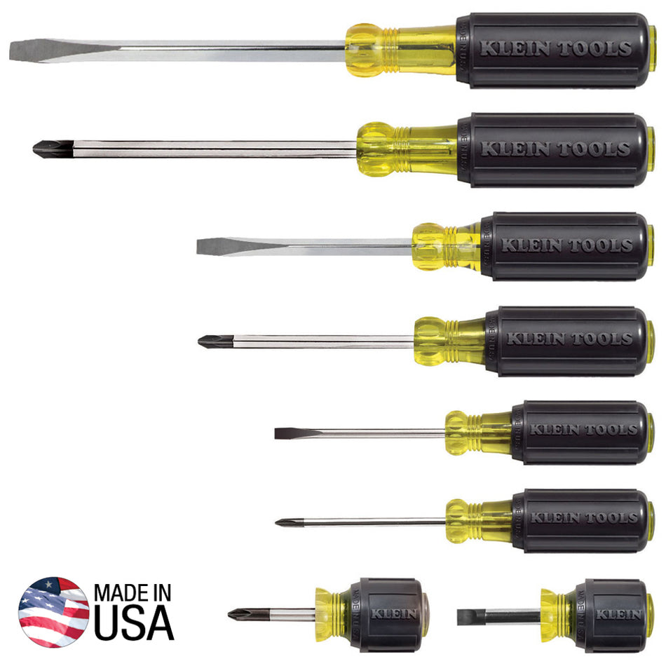 Klein Tools 85078 8 Piece Cushion-Grip Screwdriver Set - detail view