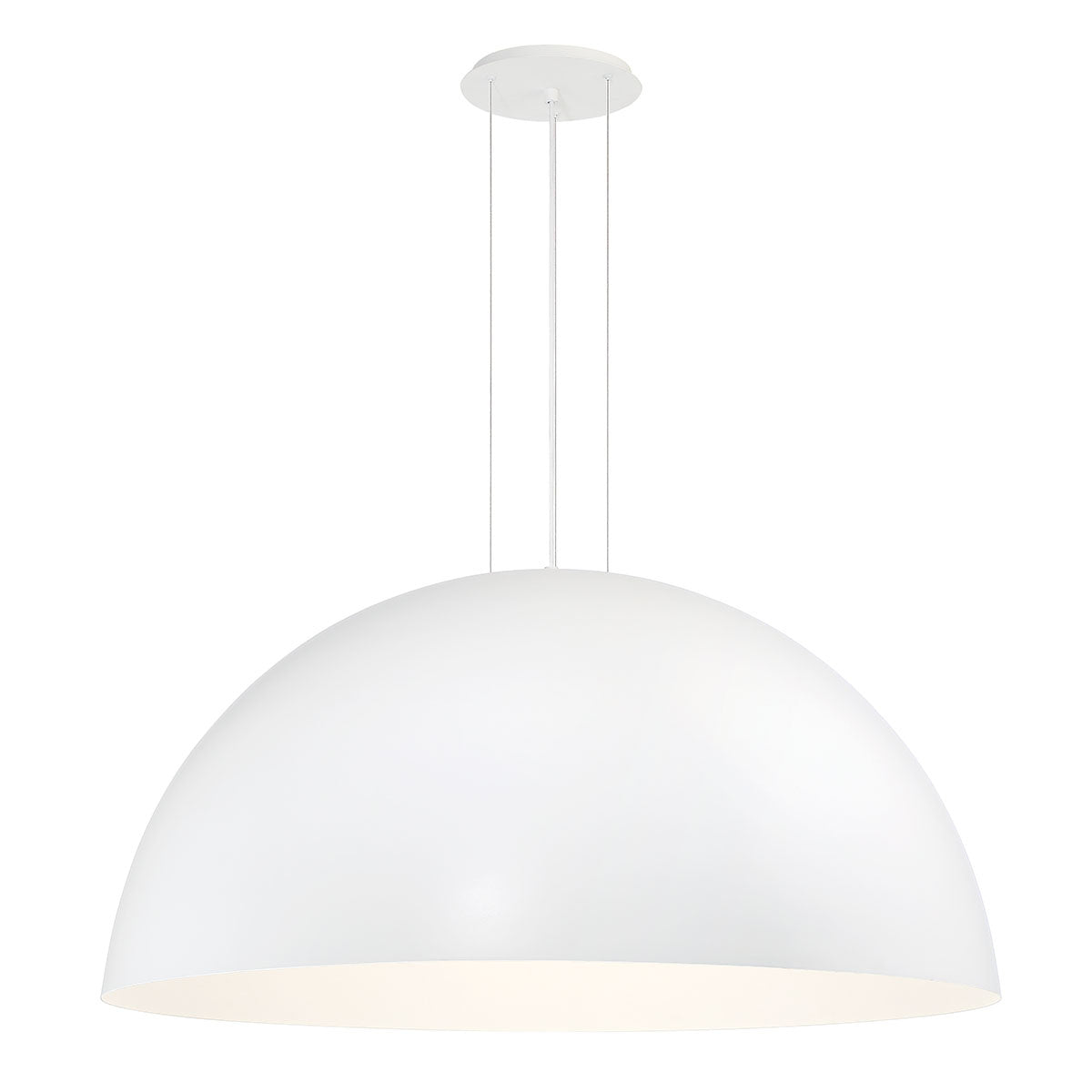 Eurofase Laverton 47" LED Chandelier, Matte White with White Steel, front view