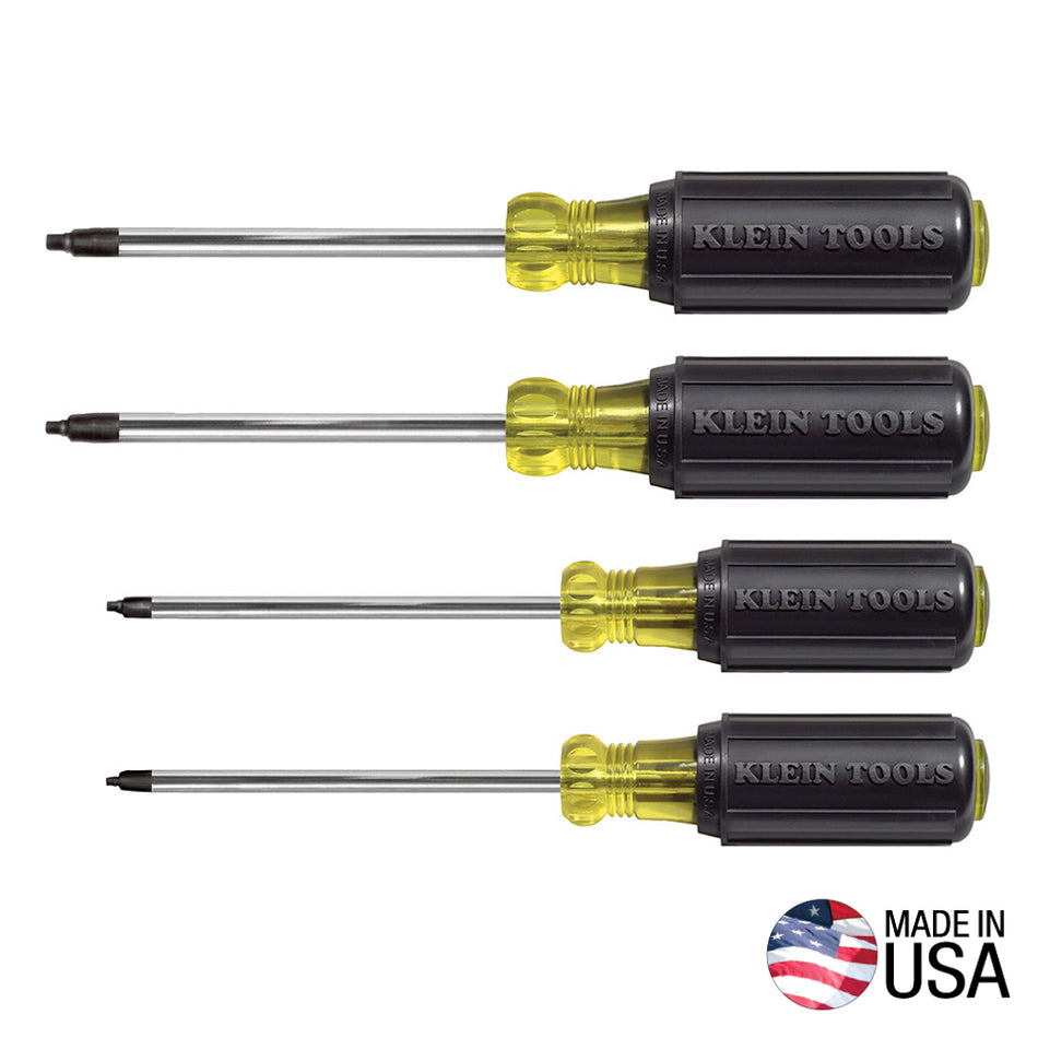 Klein Tools 85664 4 Piece Square Recess Screwdriver Set - detail view