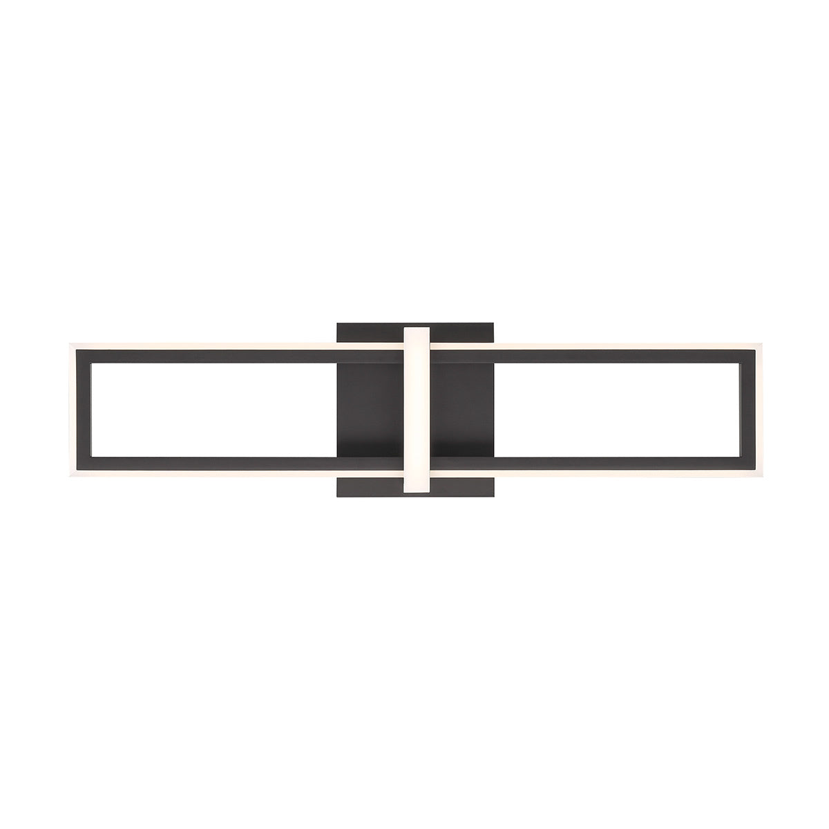 Eurofase Bordo 24" LED Outdoor Wall Light, Matte Black with White Acrylic, front view