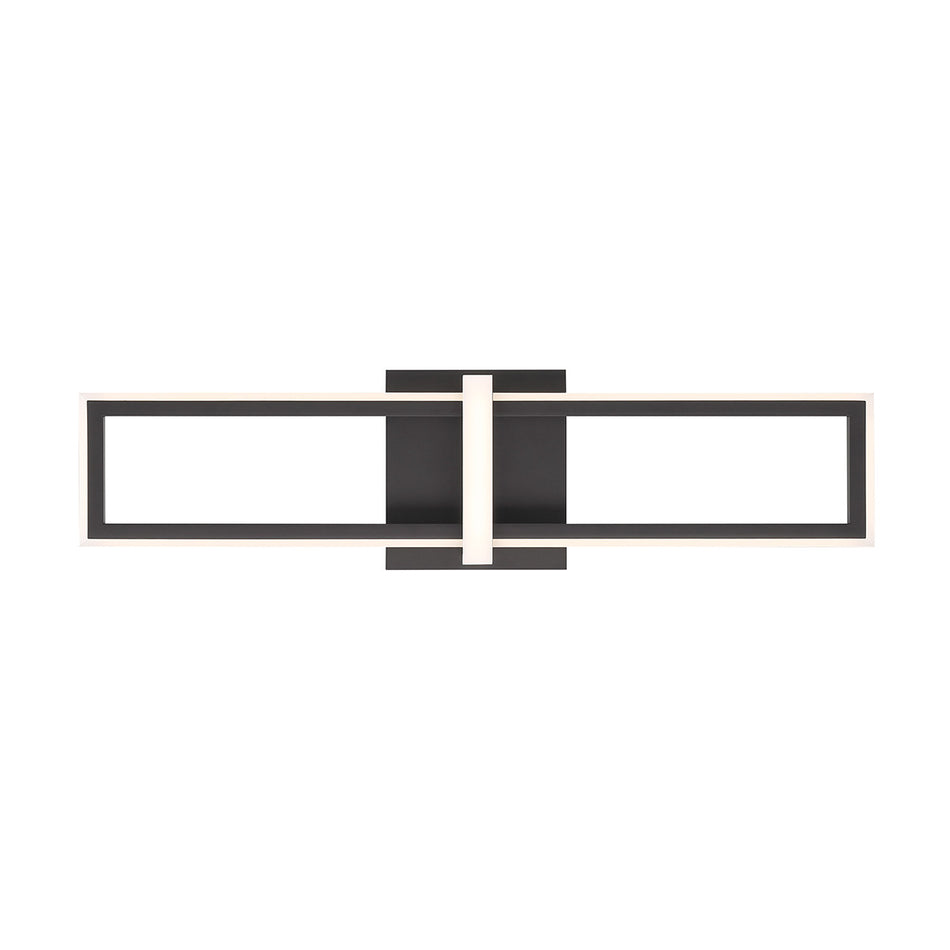 Eurofase Bordo 24" LED Outdoor Wall Light, Matte Black with White Acrylic, front view