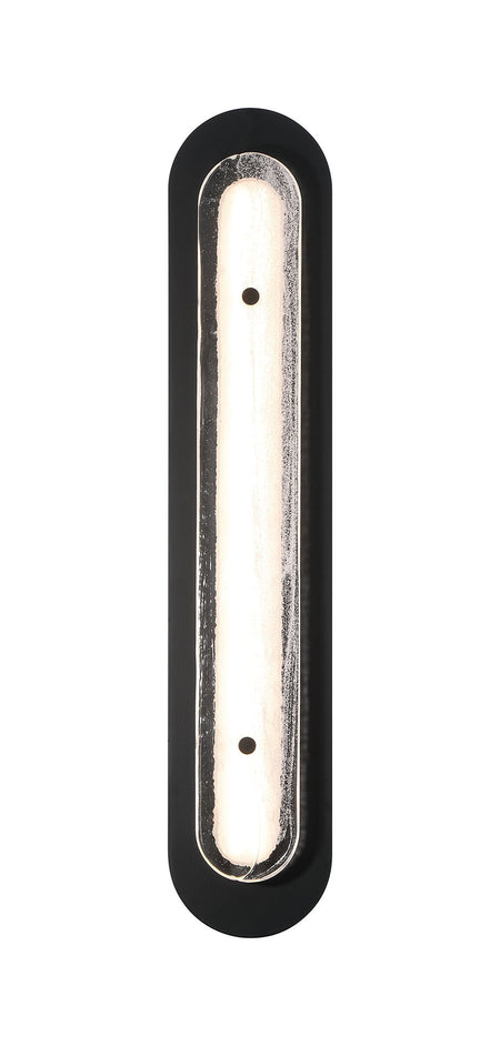 Eurofase Tramore 30" LED Outdoor Wall Light, Powder Coat Black with Glass, front view