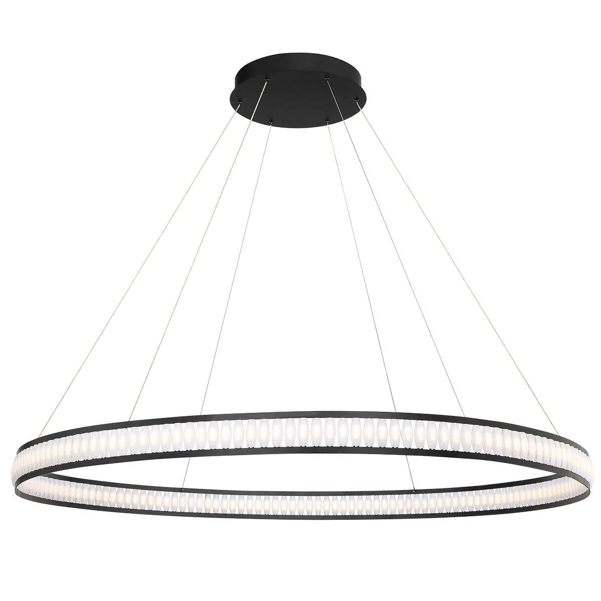 Eurofase Forster 60" LED Chandelier, Matte Black, front view