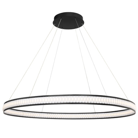 Eurofase Forster 60" LED Chandelier, Matte Black, front view