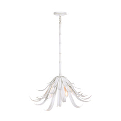 Eurofase Kagra 24" 3-Light Chandelier, Distressed White, front view