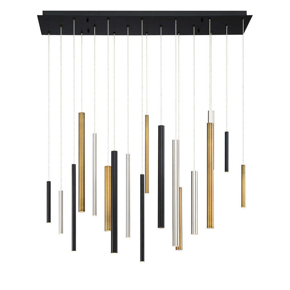 Eurofase Santana 42" 18-Light LED Chandelier, Mix, front view