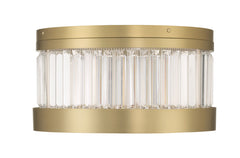 Eurofase Empra 16" LED Flush Mount, Gold with Clear Crystal, front view