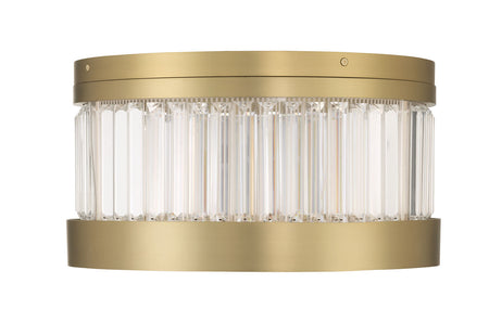 Eurofase Empra 16" LED Flush Mount, Gold with Clear Crystal, front view