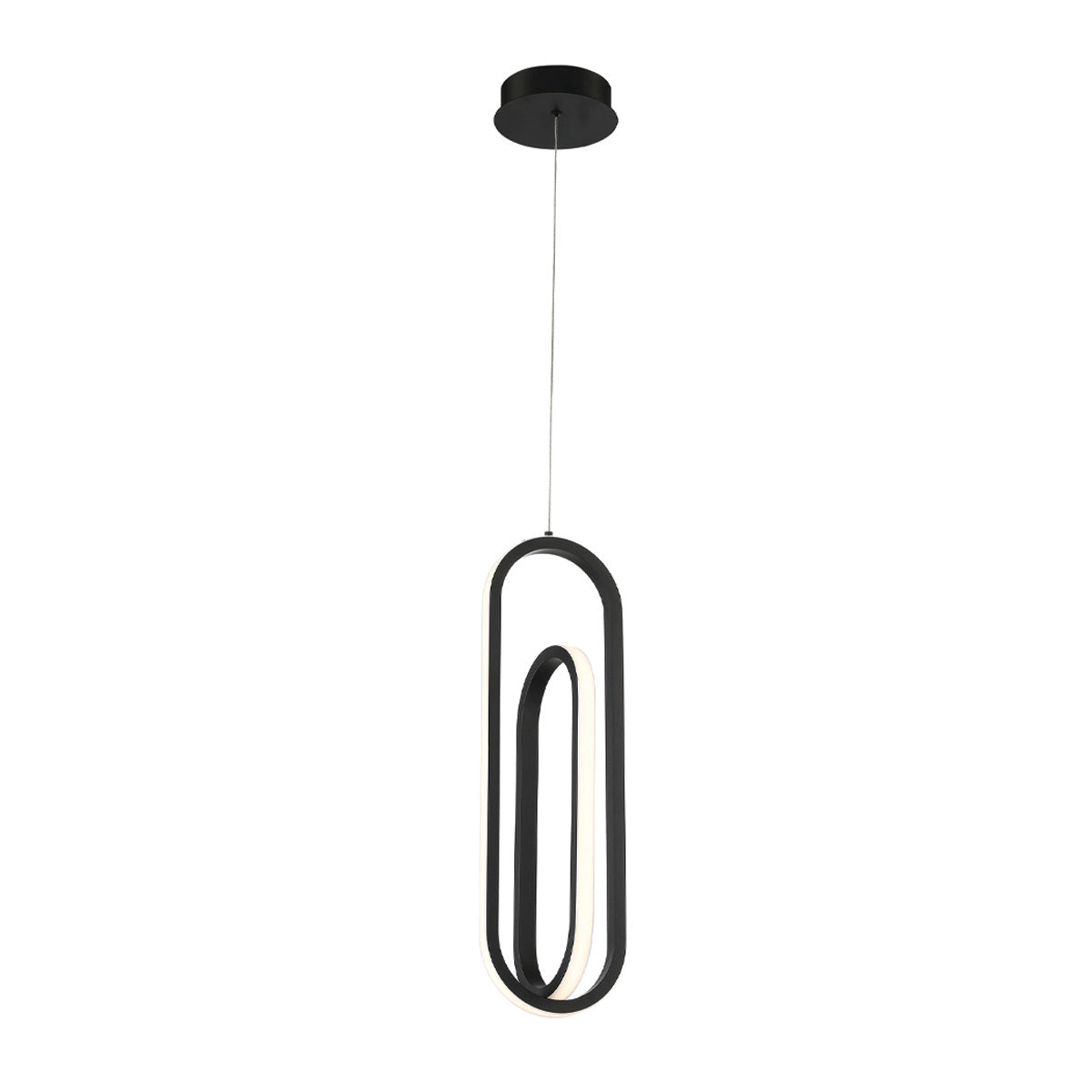 Eurofase Demark 22" LED Pendant, Matte Black, front view