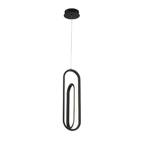 Eurofase Demark 22" LED Pendant, Matte Black, front view