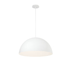 Eurofase Laverton 24" LED Pendant, Matte White with White Steel, front view