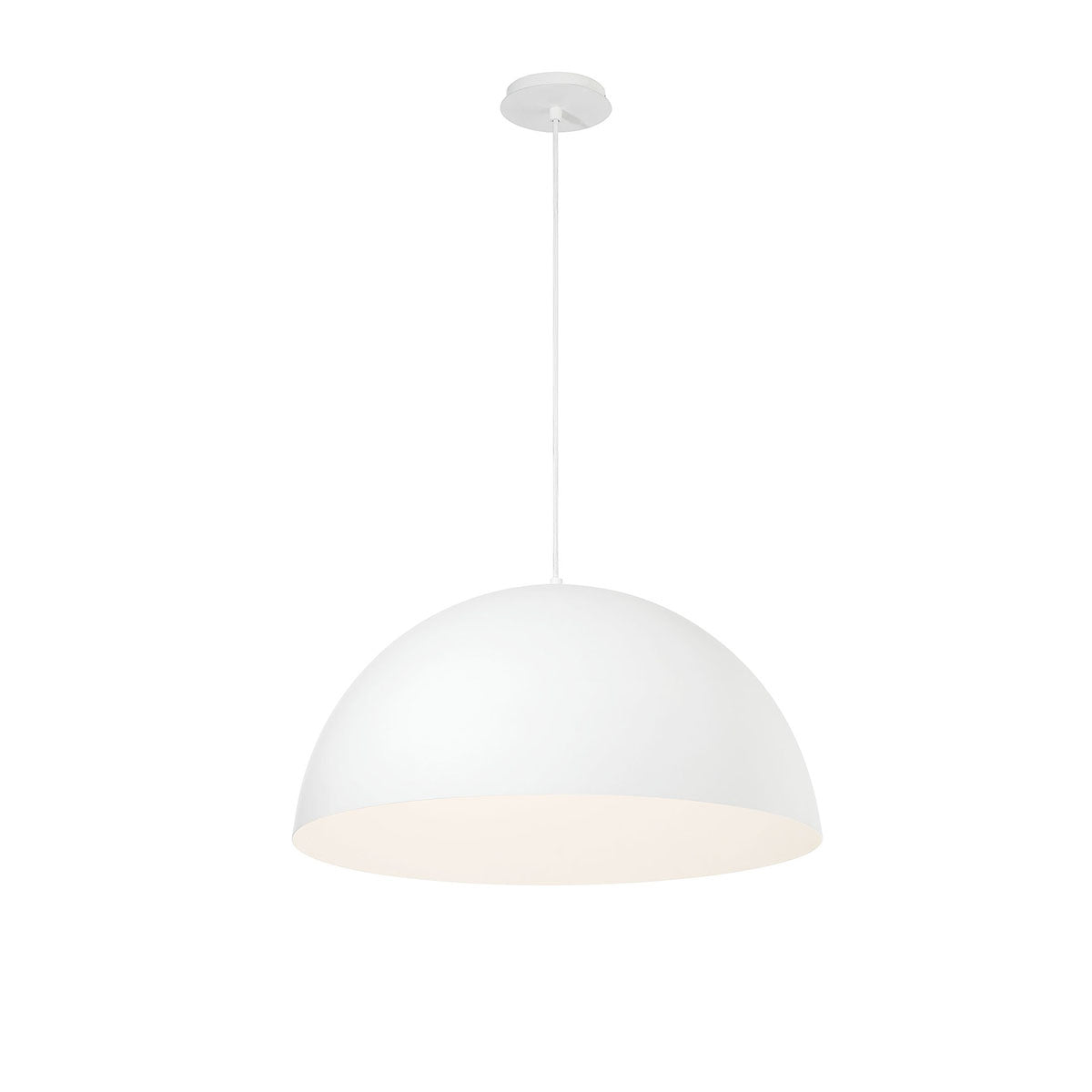 Eurofase Laverton 24" LED Pendant, Matte White with White Steel, front view