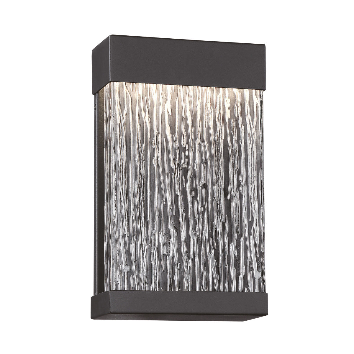 Eurofase Tiffany 11" LED Outdoor Wall Light, Powder Coat Black with Clear Glass, front view