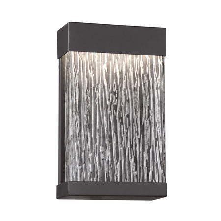 Eurofase Tiffany 11" LED Outdoor Wall Light, Powder Coat Black with Clear Glass, front view