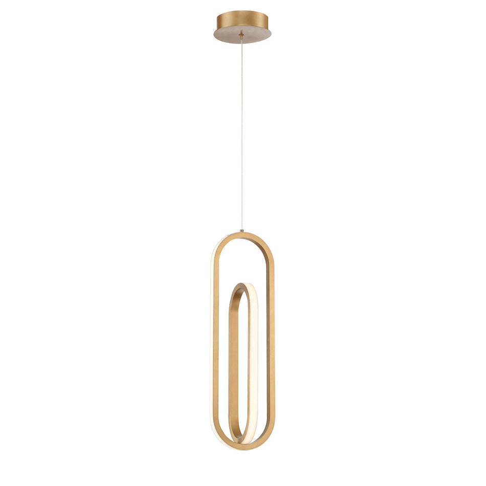 Eurofase Demark 22" LED Pendant, Matte Gold, front view