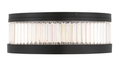 Eurofase Empra 24" LED Flush Mount, Matte Black with Clear Crystal, front view