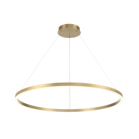 Eurofase Spunto 47" LED Chandelier, Brushed Gold with White Glass, front view