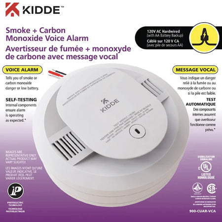 Hardwired Smoke &amp; Carbon Monoxide Voice Alarm, smoke alarm, Kidde - Maple Electric Supply 