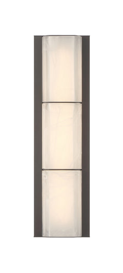 Eurofase Gibraltar 18" LED Outdoor Wall Light, Sand Bronze with White Strie Glass, front view