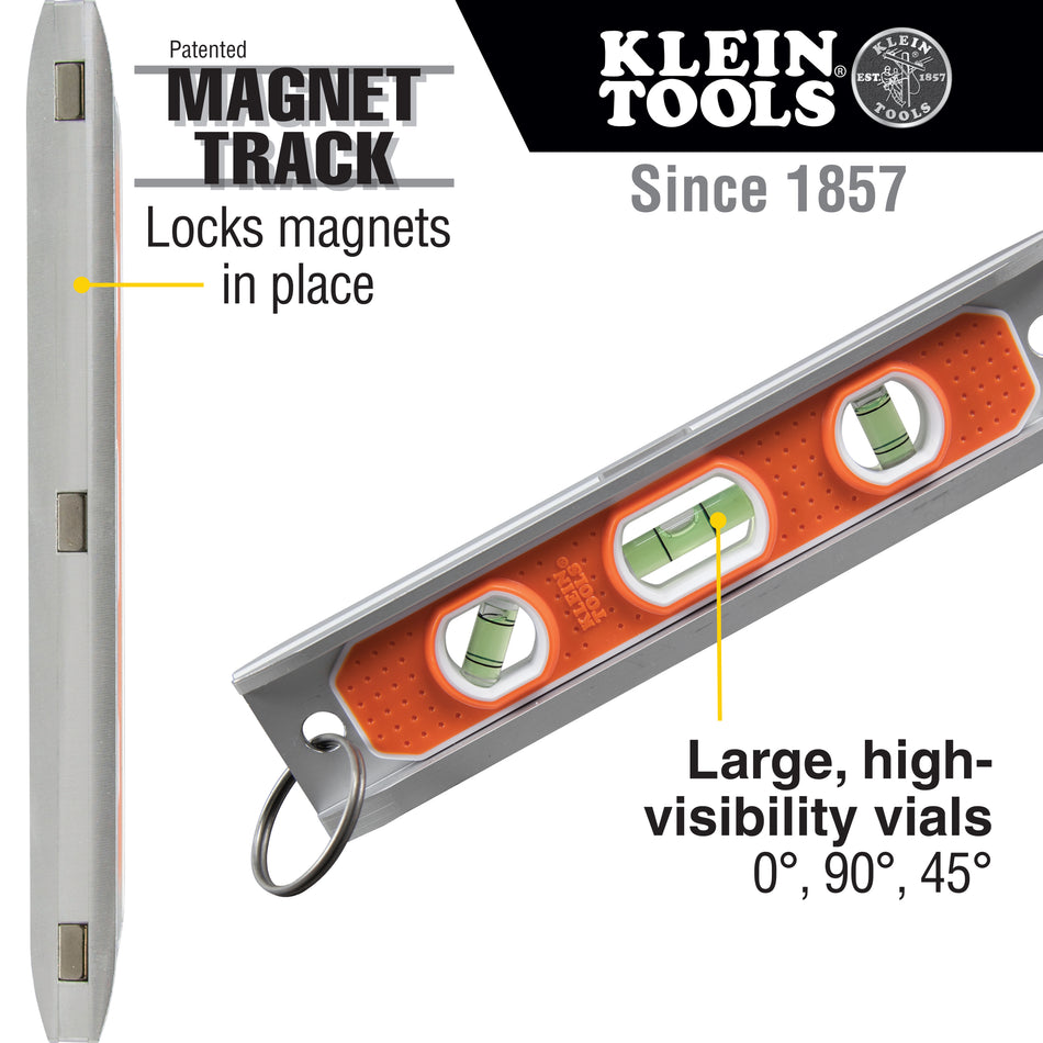 Magnetic Torpedo Level with Tether Ring
