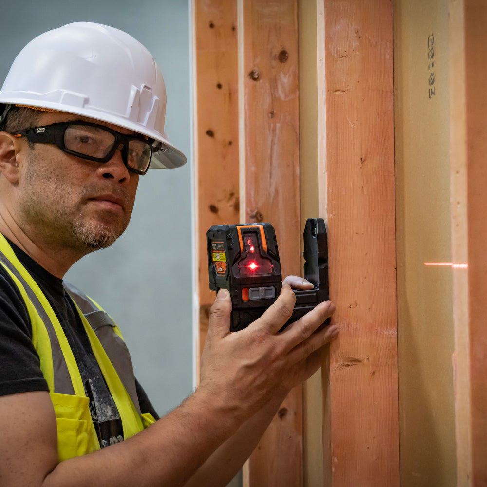 A photo of a Laser Levels; Levels, by 93LCLS  Self-Leveling Cross-Line Laser Level with Plumb Spot - Klein Tools eCommerce - Maple Electric Supply 